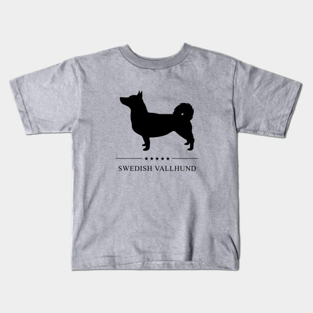 Swedish Vallhund Black Silhouette Kids T-Shirt by millersye